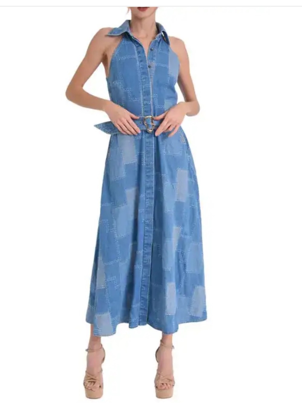 Ciebon Dixie Belted Sleeveless Maxi Dress Missing belt